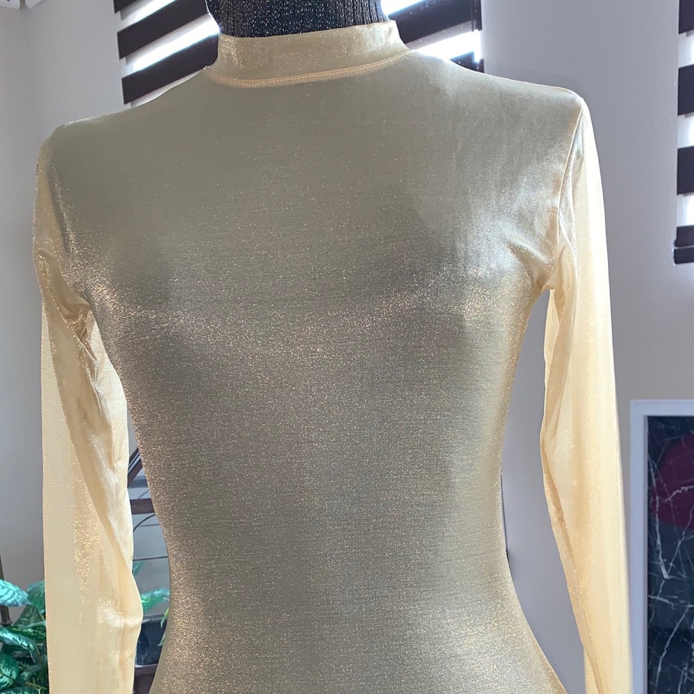 Shimmery gold bodysuit